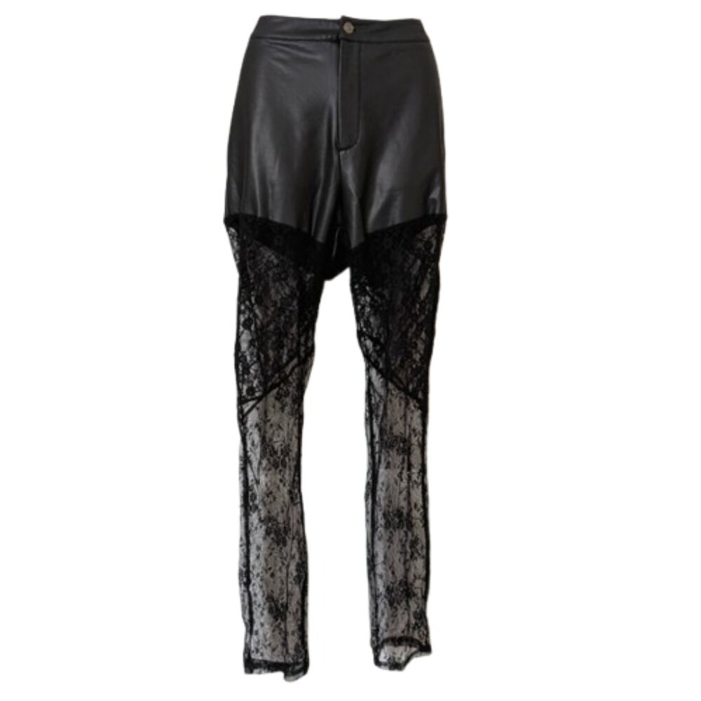 Akira Black Lace Women's Pants Junior Size 15 - Picture 2 of 9